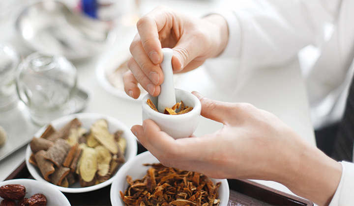 Mixing traditional ingredients